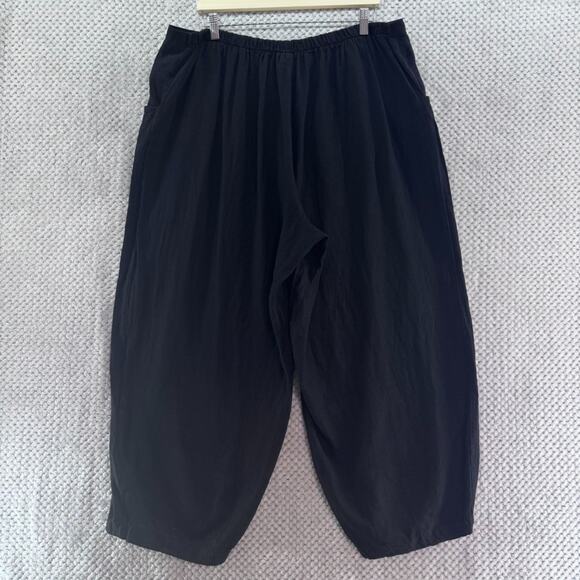 Bryn Walker Pants Womens 1X Black Linen Wide Leg Tapper Lagenlook Boho - Picture 6 of 16